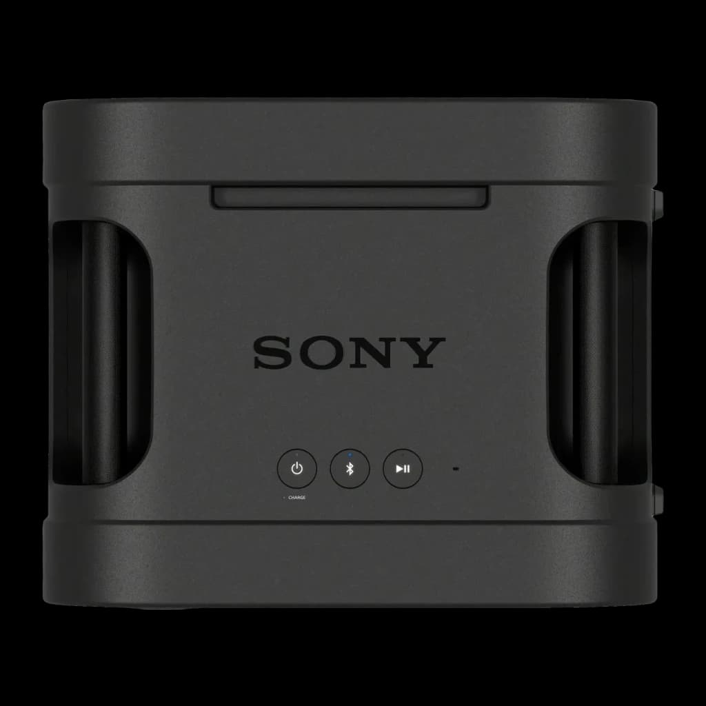 Coluna de festa Sony ULT Tower 7 IPX4 420W 30h Preto, detalhe frontal: logótipo Sony, botões de energia, Bluetooth
