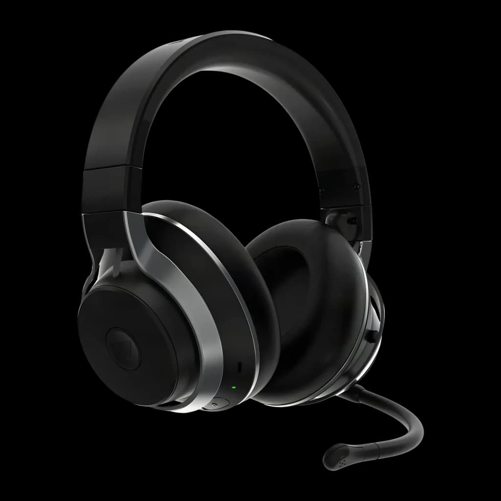 Casque Gaming Turtle Beach Stealth Pro Sans Fil Microphone Amovible, vue latérale: casque noir avec anneau argenté