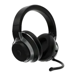 Casque Gaming Turtle Beach Stealth Pro Sans Fil Microphone Amovible, vue latérale: casque noir avec anneau argenté