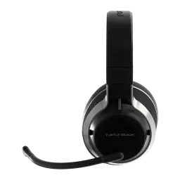 Casque Gaming Turtle Beach Stealth Pro Sans Fil Microphone Amovible, vue latérale: oreillette noire avec anneau argenté
