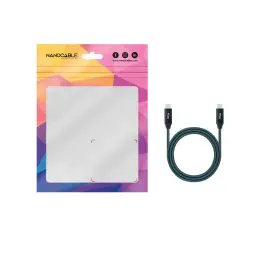 Câble Nanocable USB 3.2 Gen2x2 20Gbps USB-C/M-USB-C/M 2 m 100W 5A Gris/Noir, contenu de la boîte: pochette retail