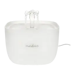 Fuente de agua Nedis 2L Blanco Filtro 4 etapas PETWF21WT, vista frontal: cuerpo blanco mate, surtidor transparente con forma