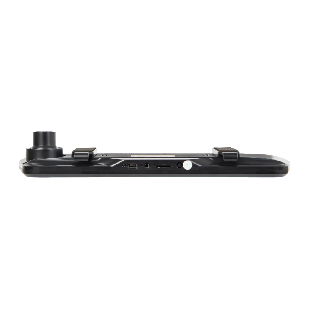 Espejo retrovisor dashcam BLOW DVR F610 2CH Full HD 1080p, detalle lateral: puertos USB, jack y microSD visibles en el canto