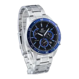 Casio Edifice EFR-552D-1A2VUEF Bleu Batterie 3 ans Acier inoxydable 10ATM, détail: lunette bleue, cadran noir