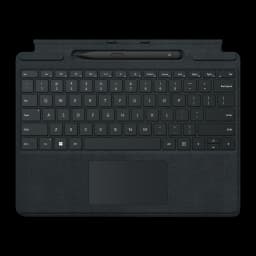 Clavier avec housse Microsoft Surface Pro Signature Keyboard avec Touchpad et Slim Pen 2 Noir, vue de face: touches QWERTY