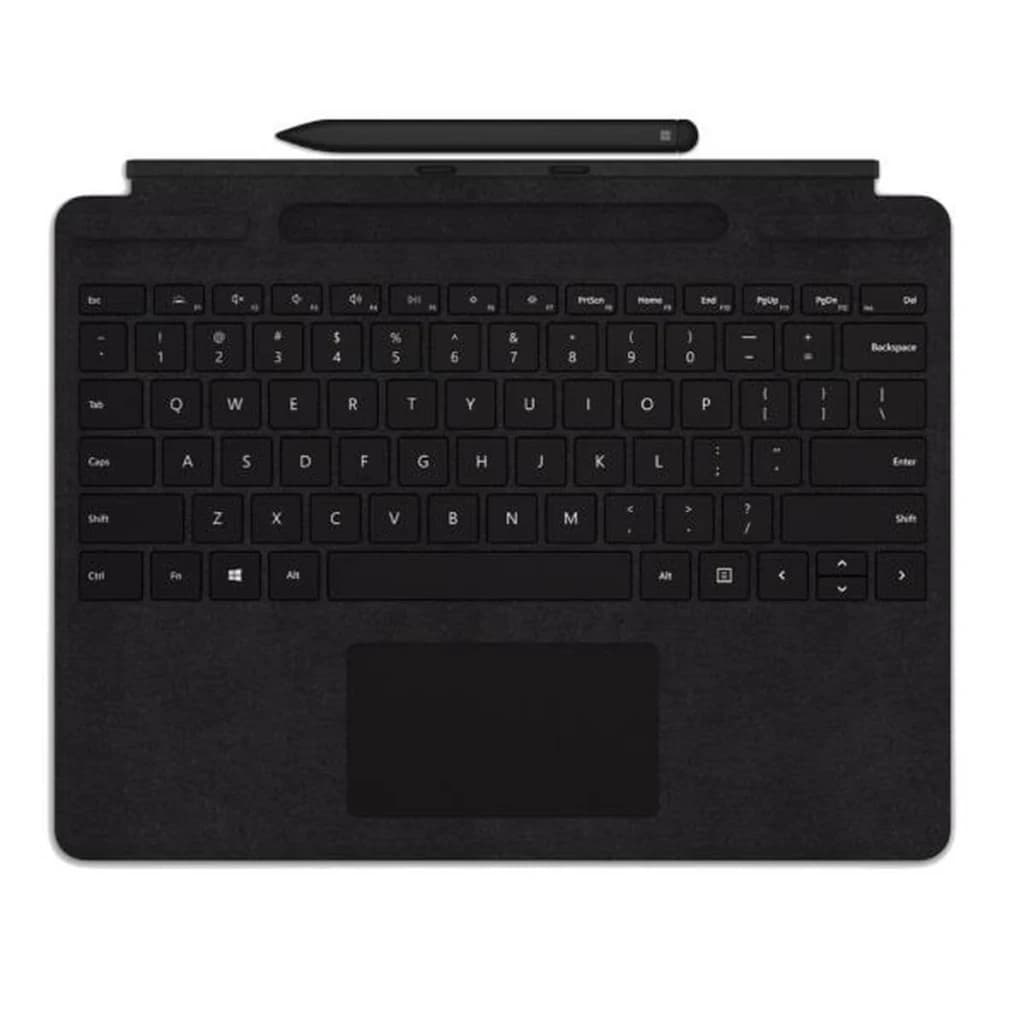 Clavier avec housse Microsoft Surface Pro Signature Keyboard avec Touchpad et Slim Pen 2 Noir, détail: vue de dessus touches