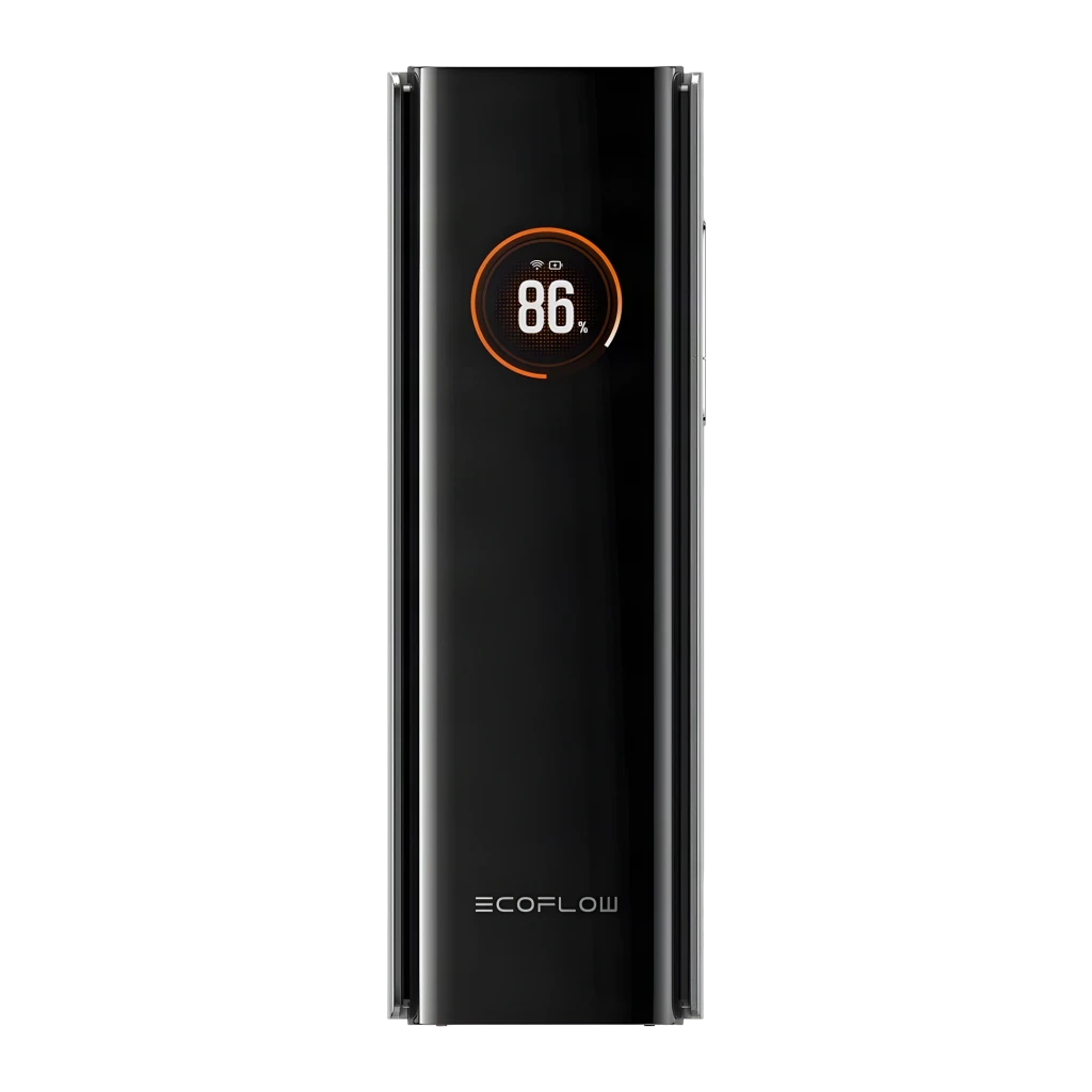 Batterie externe EcoFlow RAPID Pro 27 650 mAh 300W Câble USB-C intégré Noir, détail: écran circulaire affichant 86%