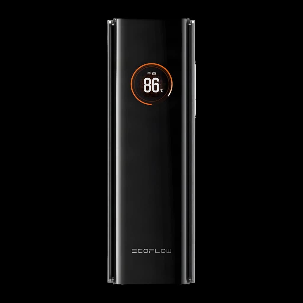 Batterie externe EcoFlow RAPID Pro 27 650 mAh 300W Câble USB-C intégré Noir, détail: écran circulaire affichant 86%