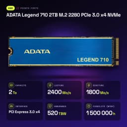 SSD ADATA Legend 710 2 To M.2 2280 PCIe 3.0 x4 NVMe Bleu - caractéristiques