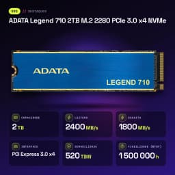SSD ADATA Legend 710 2 To M.2 2280 PCIe 3.0 x4 NVMe Bleu - caractéristiques