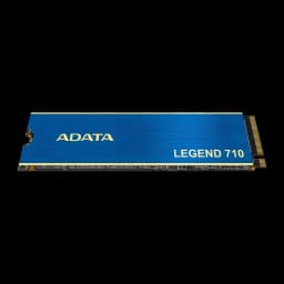SSD ADATA Legend 710 2 To M.2 2280 PCIe 3.0 x4 NVMe Bleu, vue en perspective: dissipateur bleu avec logo doré et connecteur