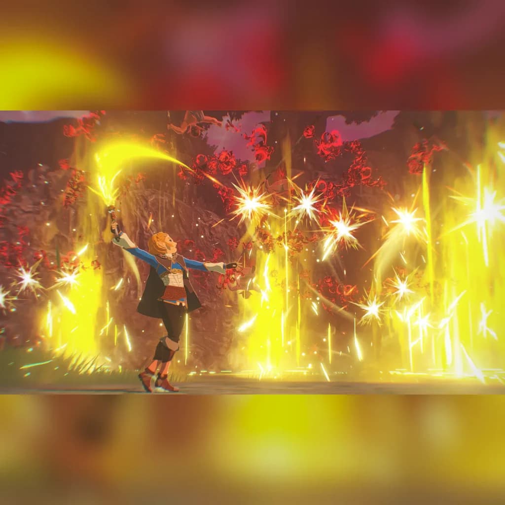 Jeu vidéo Nintendo « Hyrule Warriors : Age of Imprisonment » pour Switch 2, en cours d'utilisation: personnage lançant une