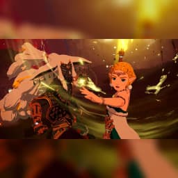Jeu vidéo Nintendo « Hyrule Warriors : Age of Imprisonment » pour Switch 2, en jeu: Zelda affronte Ganondorf dans une scène