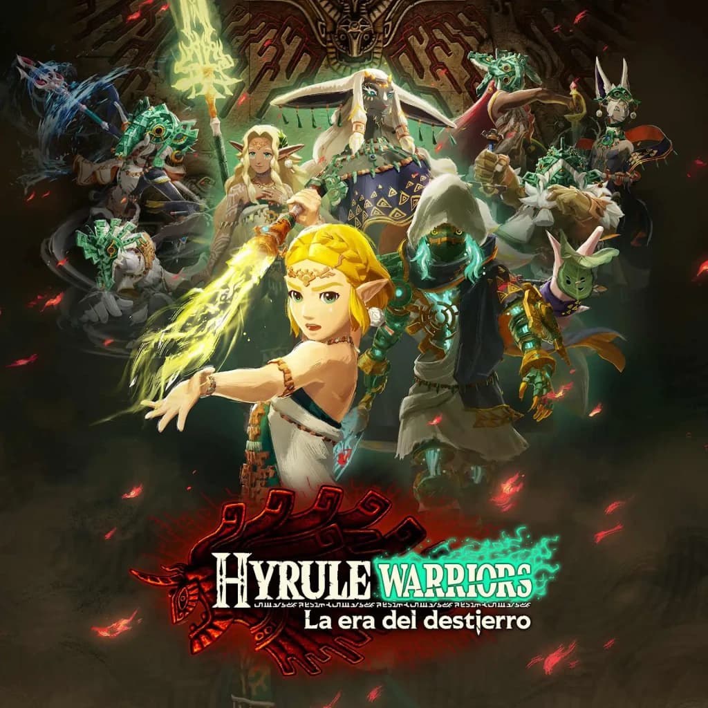 Jeu vidéo Nintendo « Hyrule Warriors : Age of Imprisonment » pour Switch 2, détail: artwork avec Zelda et personnages du jeu