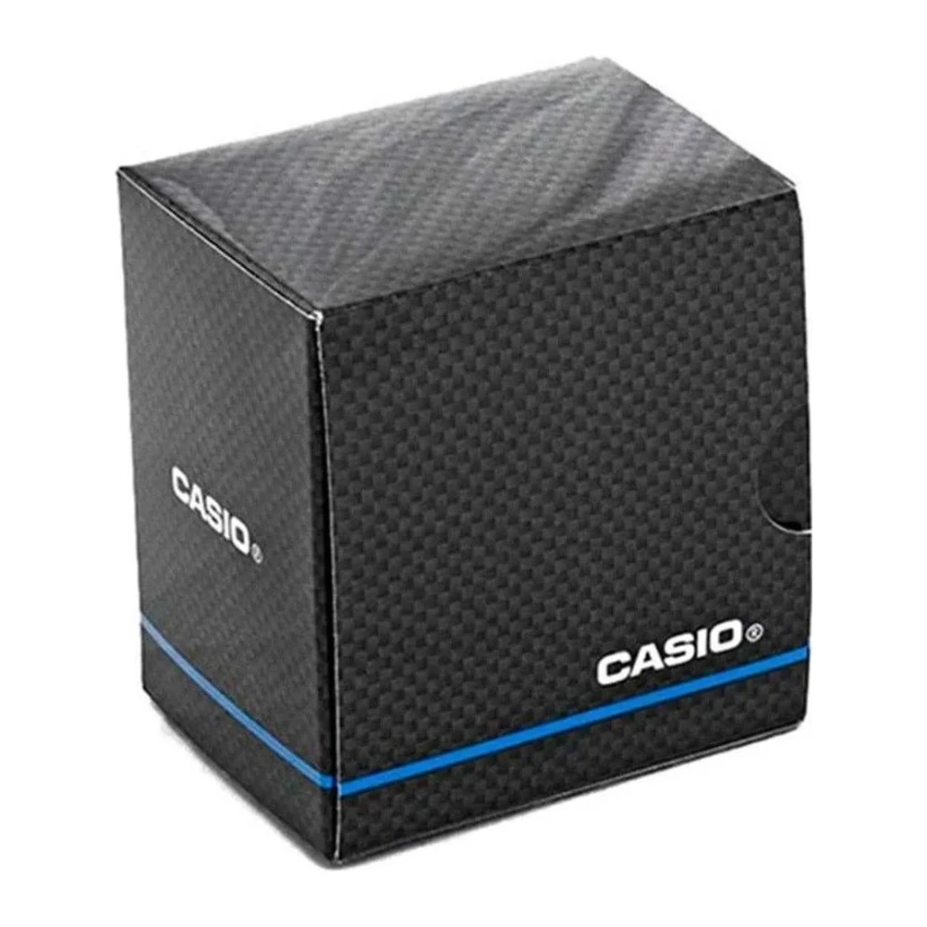 Casio MTP-B145D-4AVEF Aço Inoxidável Bateria 3 Anos 5ATM, conteúdo da caixa: caixa preta textura carbono com logo Casio