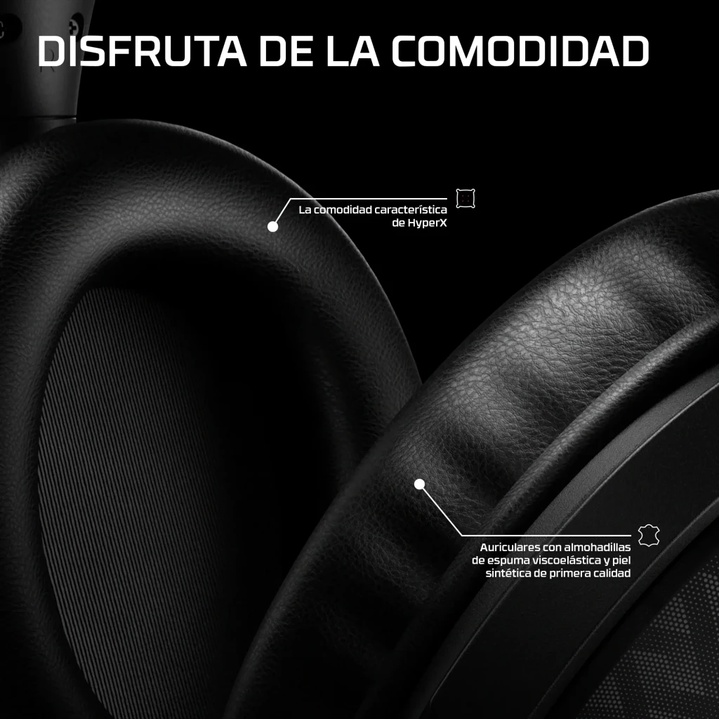 Auriculares Gaming HyperX Cloud Stinger 3 Xbox BS1T7AA Micrófono, detalle: almohadillas de espuma viscoelástica y piel