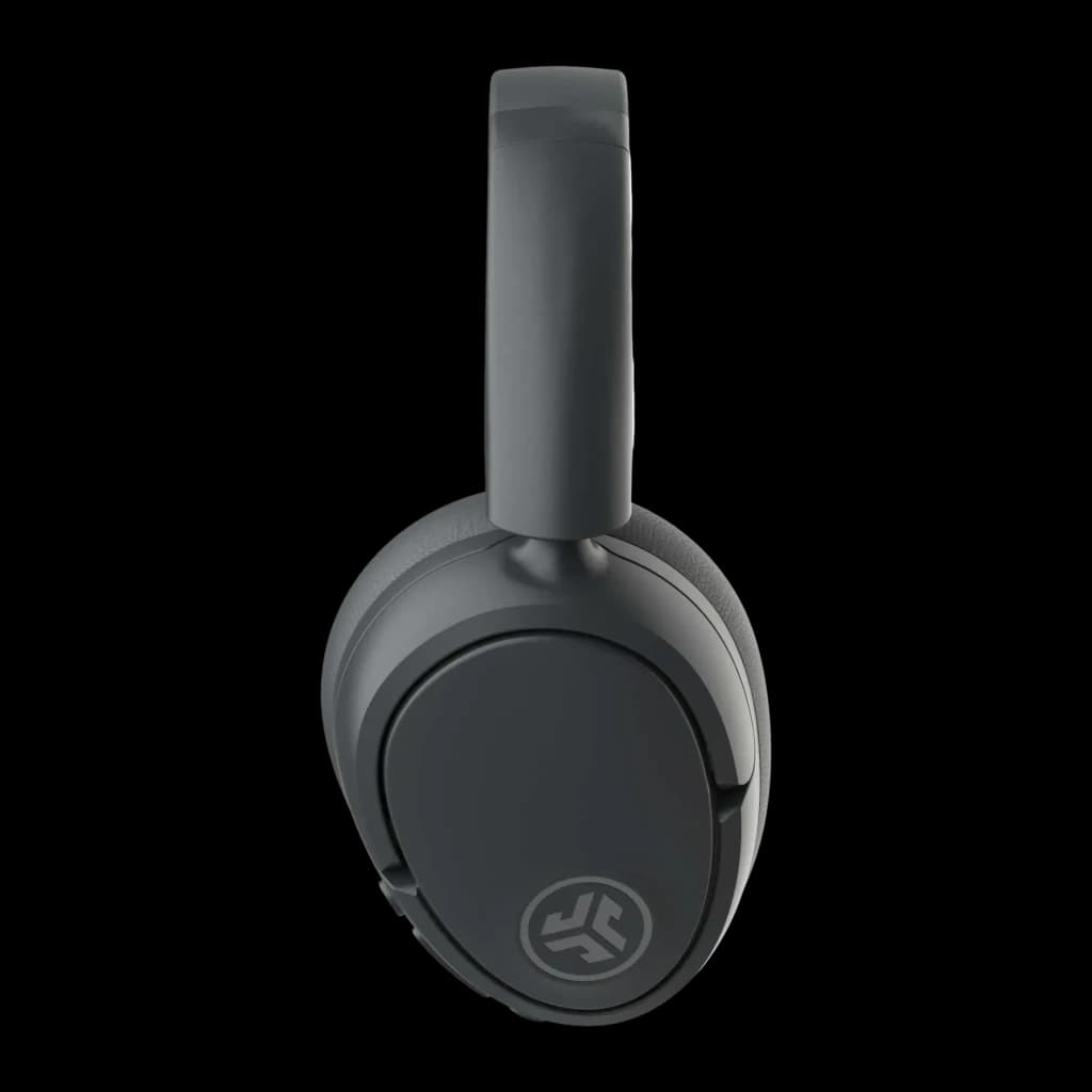 Auriculares JLab Audio IEUHBJLUXANCRGPH62 Cancelación de Ruido Diadema, vista lateral: copa gris con logo JLab visible