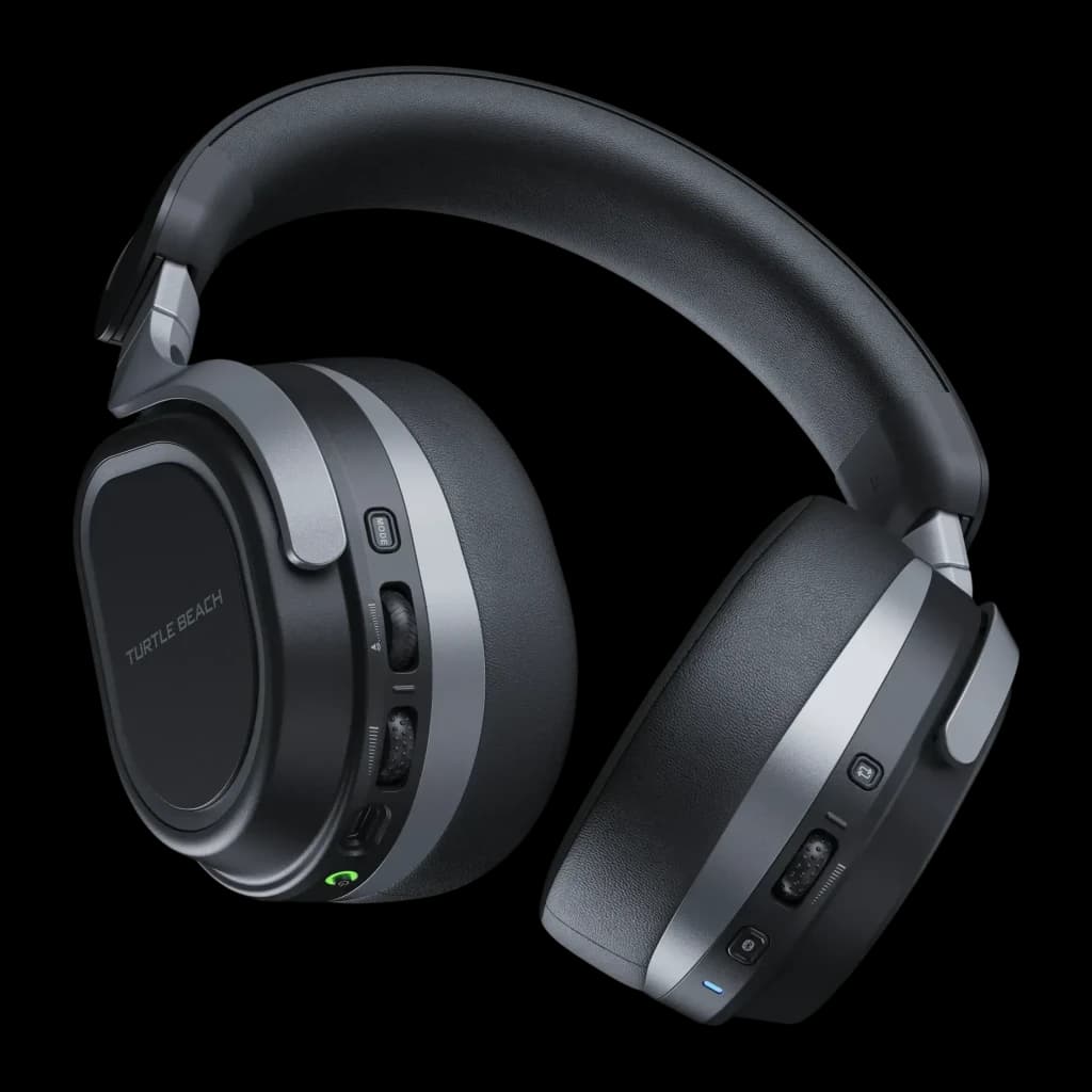 Casque Gaming Turtle Beach Stealth 700 Gen 3 Sans Fil Noir, vue latérale: coussinets, arceau rembourré, boutons latéraux