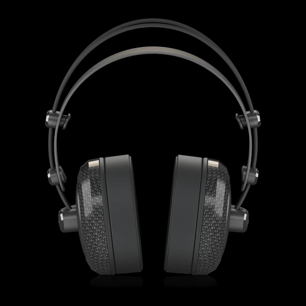 Casque Behringer BH40 Arceau Filaire Driver 40mm, détail face avant: coussinets texture tressée et arceau rembourré