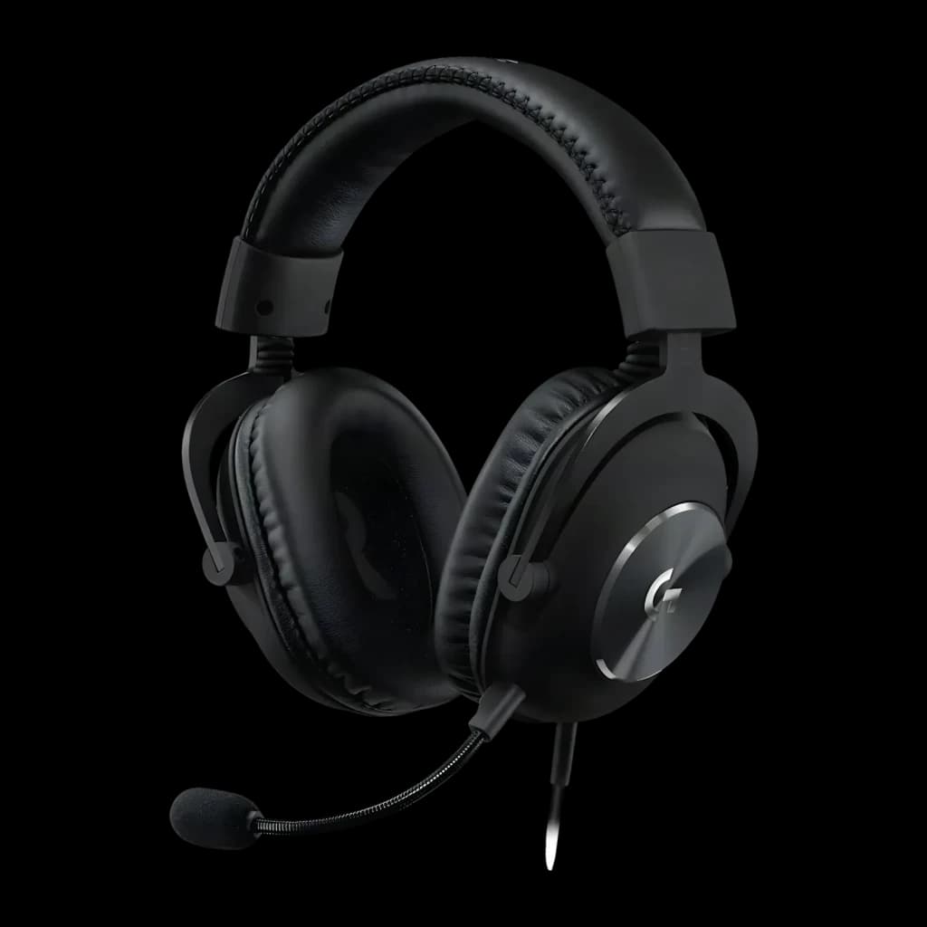 Auriculares Gaming Logitech G Pro X SE Micrófono Boom Cardioide, vista lateral: almohadillas de cuero, diadema acolchada