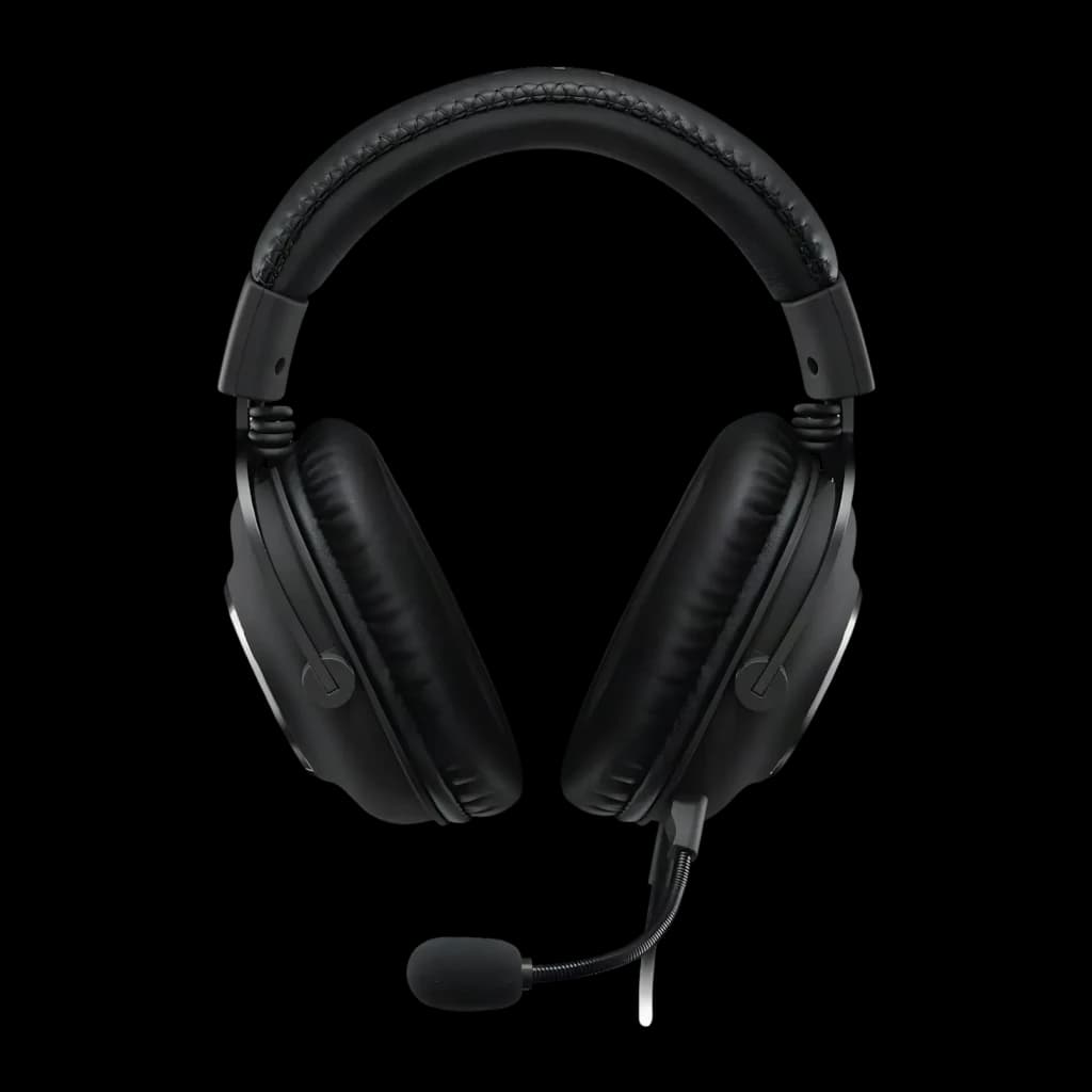Auriculares Gaming Logitech G Pro X SE Micrófono Boom Cardioide, vista frontal: almohadillas de cuero, diadema acolchada