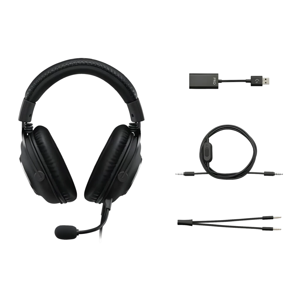 Auriculares Gaming Logitech G Pro X SE Micrófono Boom Cardioide, contenido de caja: auricular con boom, adaptador USB PRO