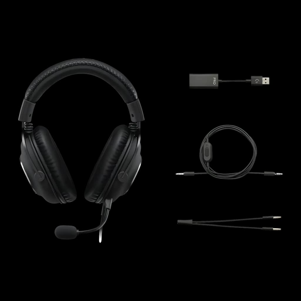 Auriculares Gaming Logitech G Pro X SE Micrófono Boom Cardioide, contenido de caja: auricular con boom, adaptador USB PRO