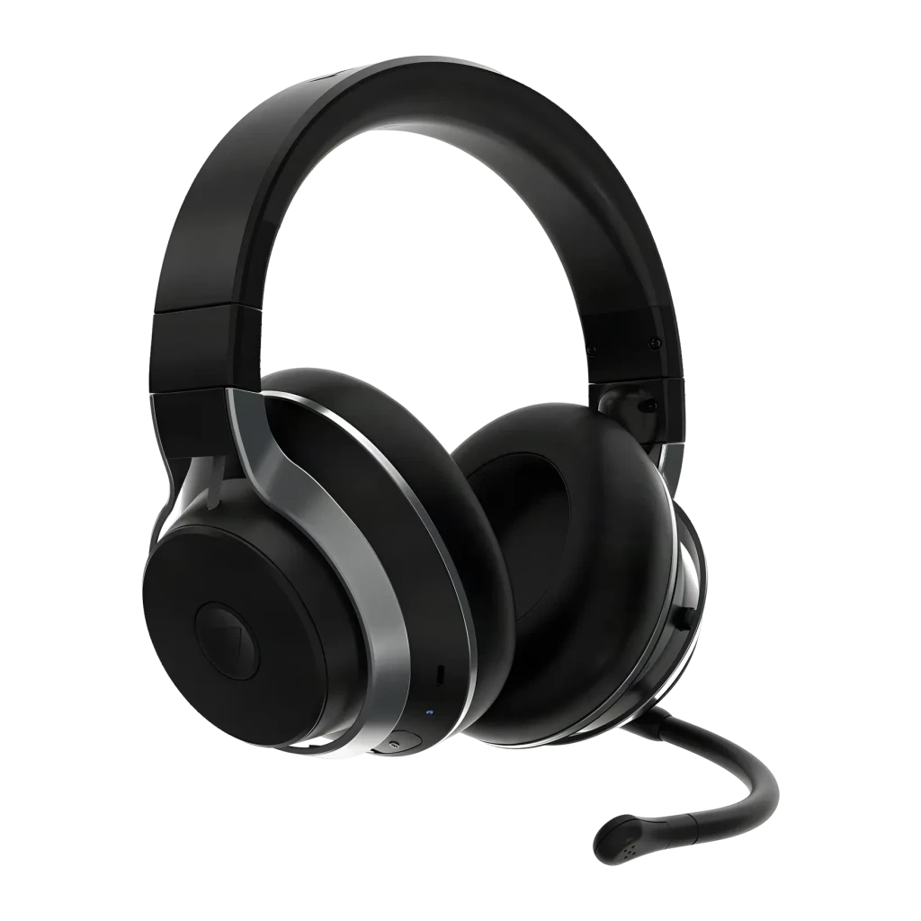 Auriculares Gaming Turtle Beach Stealth Pro Inalámbrico Micrófono Extraíble, vista lateral: auriculares negros con aro