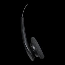Casque Jabra Biz 1500 Duo USB Réduction de bruit Serre-tête, détail latéral: arceau courbé, coussin en mousse et câble