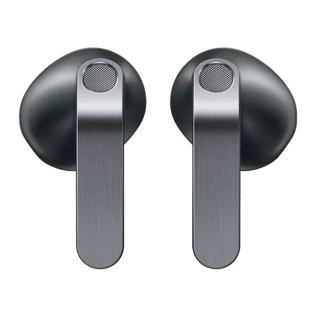 Auriculares Samsung Galaxy Buds 4 Cancelación de Ruido Adaptativa TWS, detalle: dos auriculares frontales con vástago