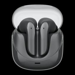 Auriculares Havit Modern Buds TWS Bluetooth 5.3 4,5h, vista frontal: dos earbuds grises en estuche abierto