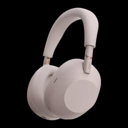 Auscultadores Sony WH-1000XM6 Cancelamento de Ruído Adaptativo Banda, vista lateral: concha direita branca com logótipo Sony