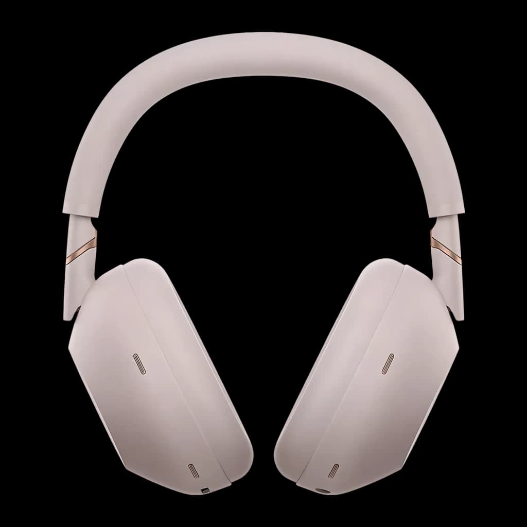 Auscultadores Sony WH-1000XM6 Cancelamento de Ruído Adaptativo Banda, vista frontal: almofadas e banda cor creme