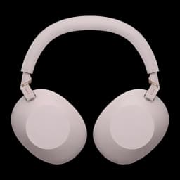 Auscultadores Sony WH-1000XM6 Cancelamento de Ruído Adaptativo Banda prateado, vista frontal: almofadas ovais e dobradiças
