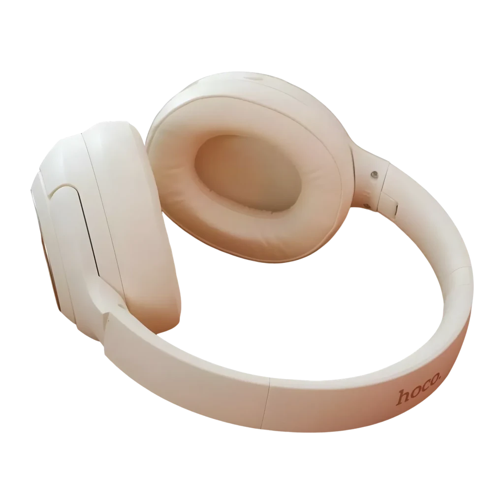 Auriculares Hoco. W54 Young ANC Cancelación de Ruido Diadema Bluetooth 30h, detalle: almohadilla y diadema en color crema