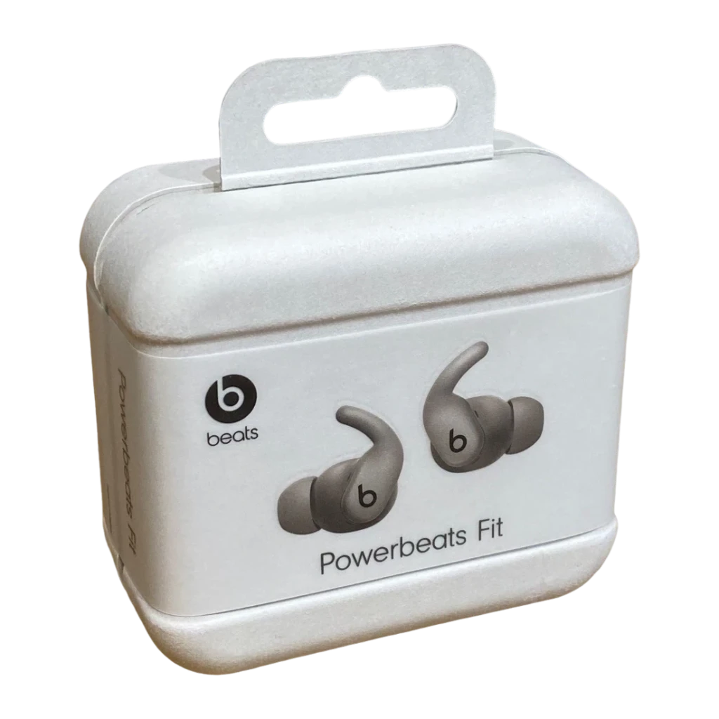 Écouteurs Beats Powerbeats Fit Réduction de Bruit In-Ear Bluetooth, contenu de la boîte: boîte blanche avec écouteurs gris