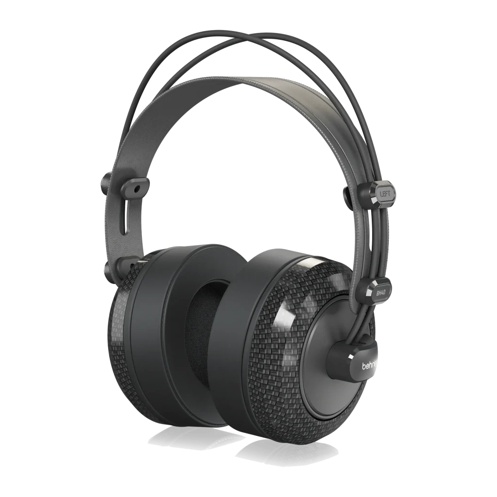 Casque Behringer BH60 Circumaural Filaire Driver 51mm, détail: coussin circumaural à texture grille et arceau ajustable