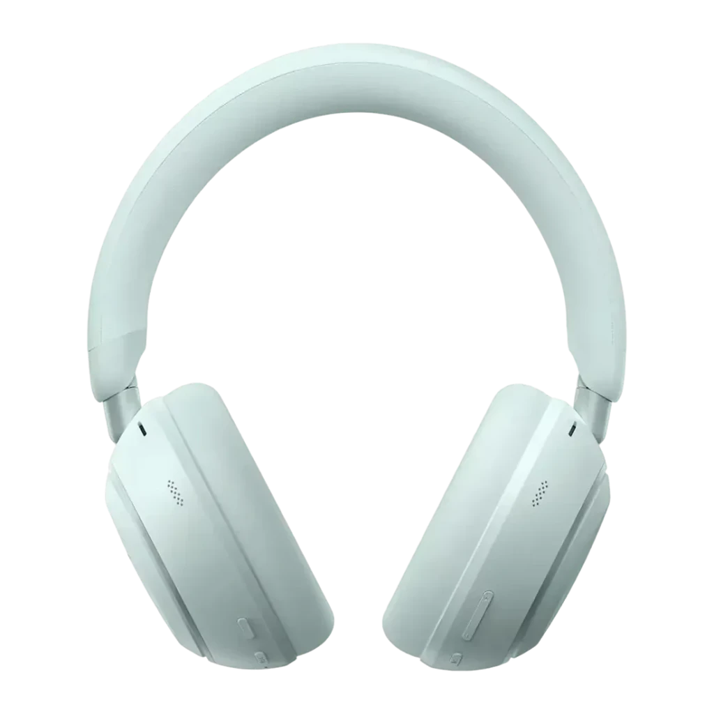 Auscultadores Anker D1402G61 ANC Adaptativo 3.0 Headband Bluetooth 6.1, detalhe frontal: almofadas, grelhas de microfone