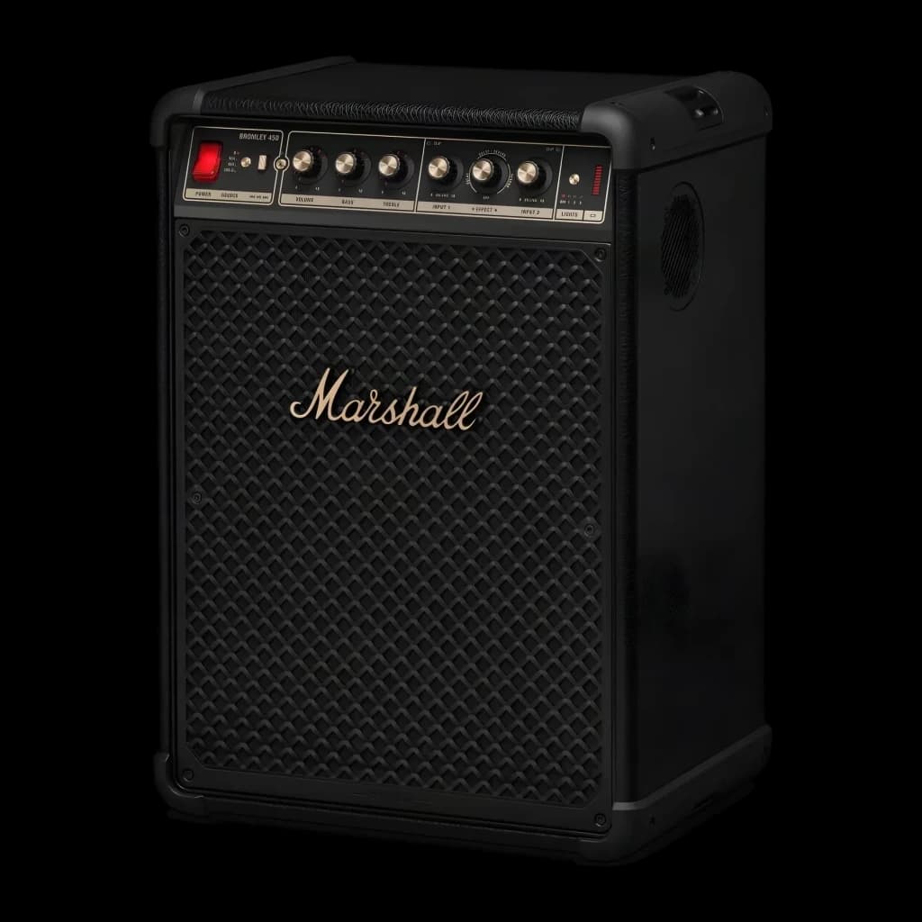 Coluna Portátil Marshall PARTY S.BROMLEY450 IP55 40h Bluetooth 5.3 Auracast, detalhe: painel de controlos superior