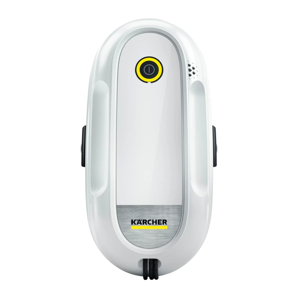 Robot limpiacristales Kärcher RCW 2 Extra Blanco Pulverización con depósito 70ml, detalle frontal: botón de encendido