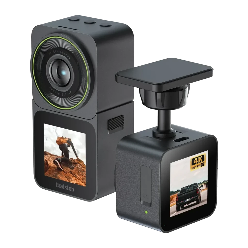 Dashcam Botslab V9H 2 em 1 4K WiFi Preto canais 30fps, vista frontal: câmara frontal com lente EIS e ecrã tátil, módulo