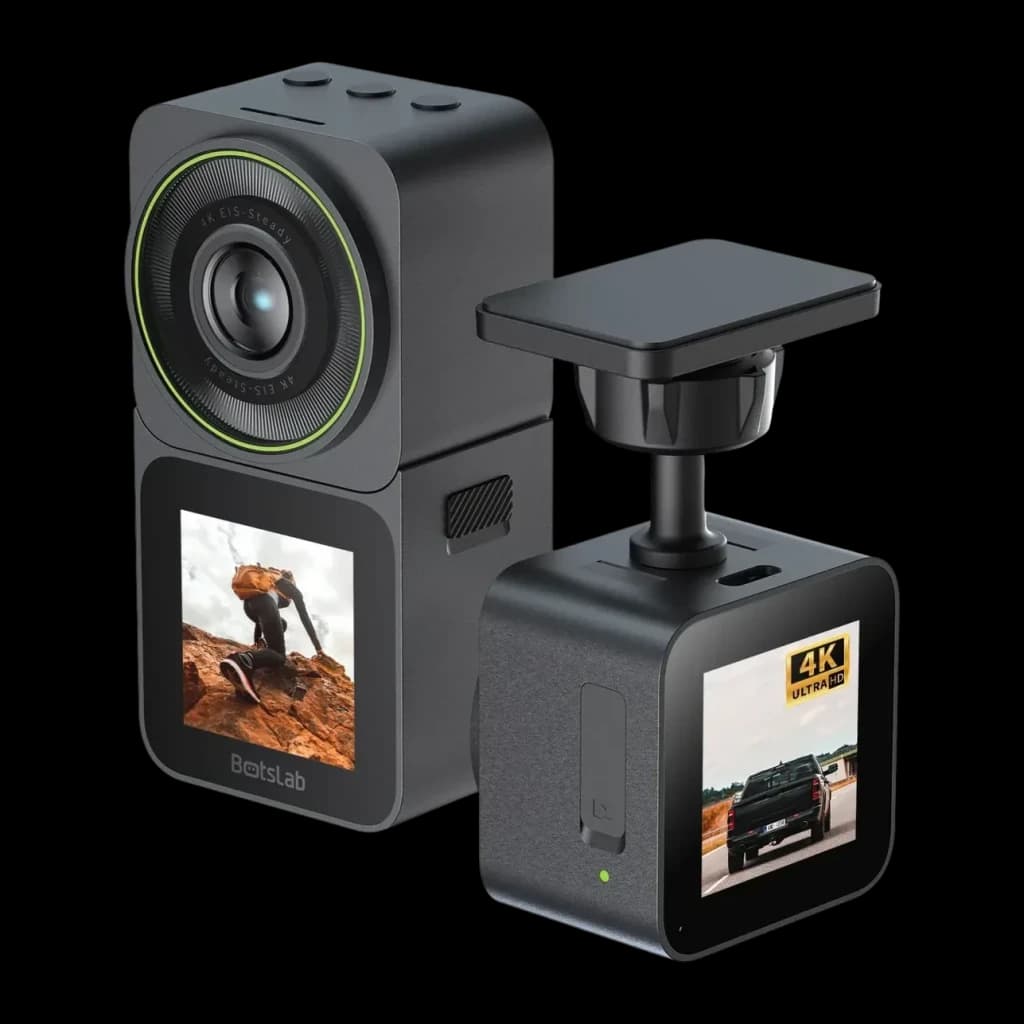 Dashcam Botslab V9H 2 em 1 4K WiFi Preto canais 30fps, vista frontal: câmara frontal com lente EIS e ecrã tátil, módulo