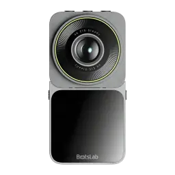Dashcam Botslab V9H 2 em 1 4K WiFi Preto canais 30fps, detalhe: lente 4K EIS-Steady com aro verde e módulo inferior com logo
