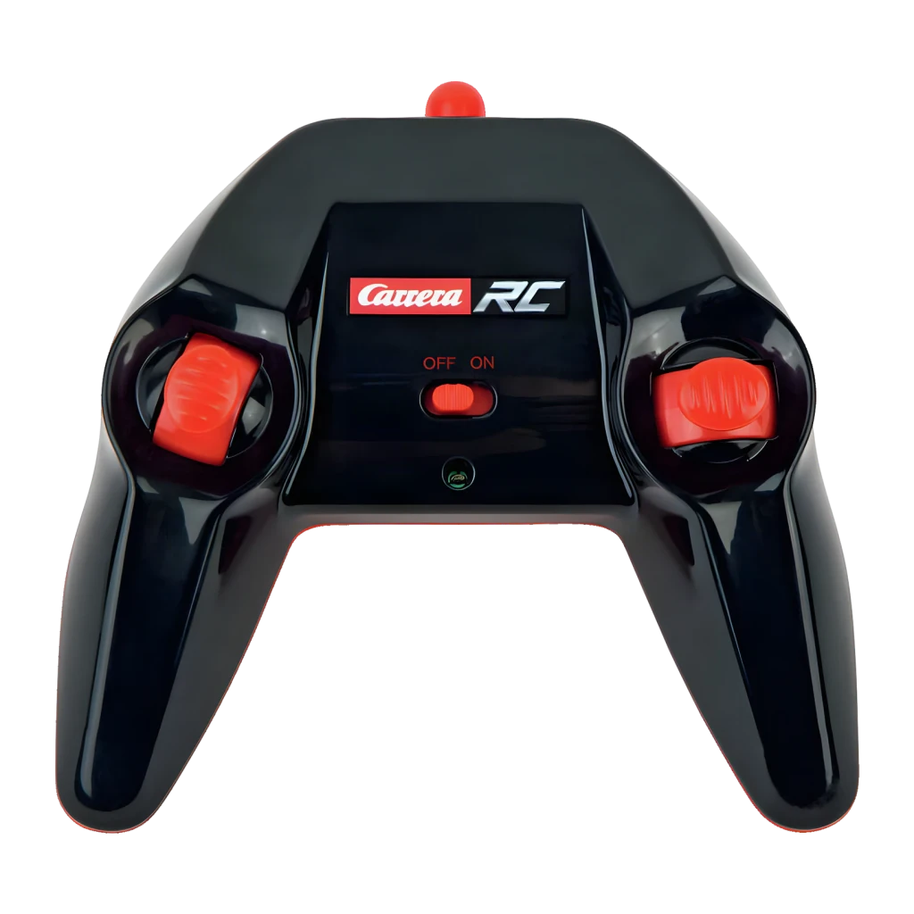 Voiture Carrera RC Team Sonic 1:18 Bleu 9km/h 20min 2,4GHz, télécommande face avant: joysticks rouges, logo Carrera RC