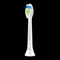 Tête de Brosse à Dents Philips Sonicare Optimal White Pack 6 HX6066/87, vue latérale: tête blanche avec poils bleus