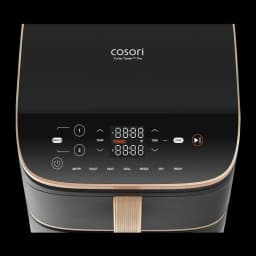 Fritadeira de ar Cosori Turbo Tower Pro Smart Chef Edition 10,8L WiFi 2630W Preto, detalhe painel: ecrã LED duplo, controlos