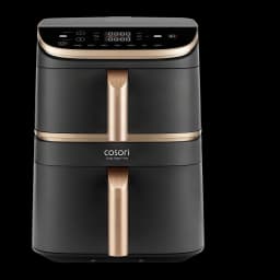 Fritadeira de ar Cosori Turbo Tower Pro Smart Chef Edition 10,8L WiFi 2630W Preto, vista frontal: painel tátil LED, duas