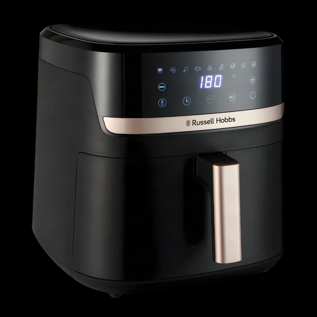 Freidora de Aire Russell Hobbs SatisFry 8,3L 1800W 9 Programas Negro, vista frontal en ángulo: panel táctil con display