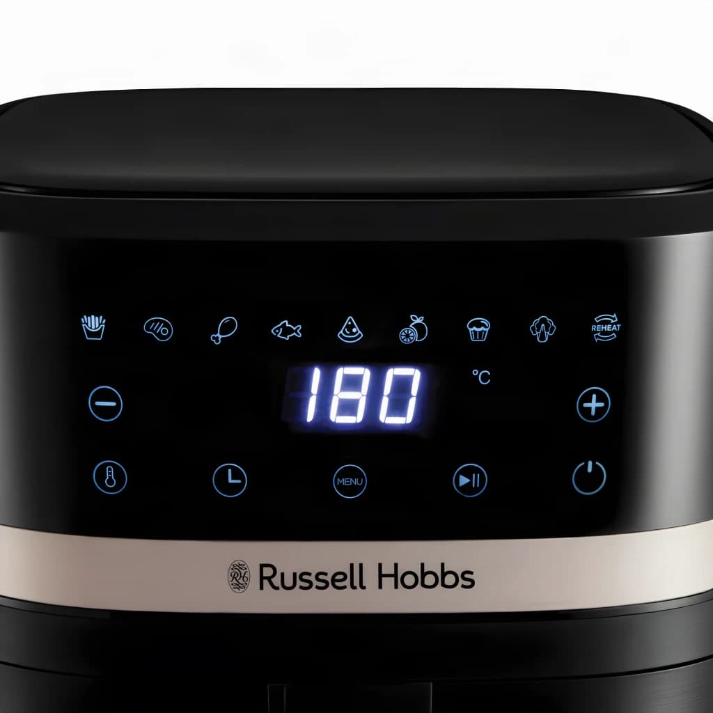 Freidora de Aire Russell Hobbs SatisFry 8,3L 1800W 9 Programas Negro, panel de control: pantalla LED 180°C y 9 iconos