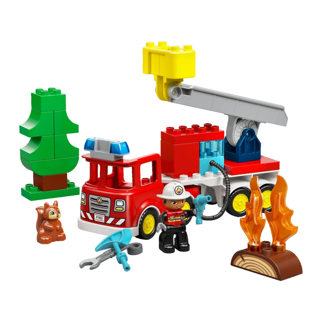 Lego Juego De Construcción Duplo Camión De Bomberos Con Manguera Y Bomberos 10473 28 Piezas 2+ Años